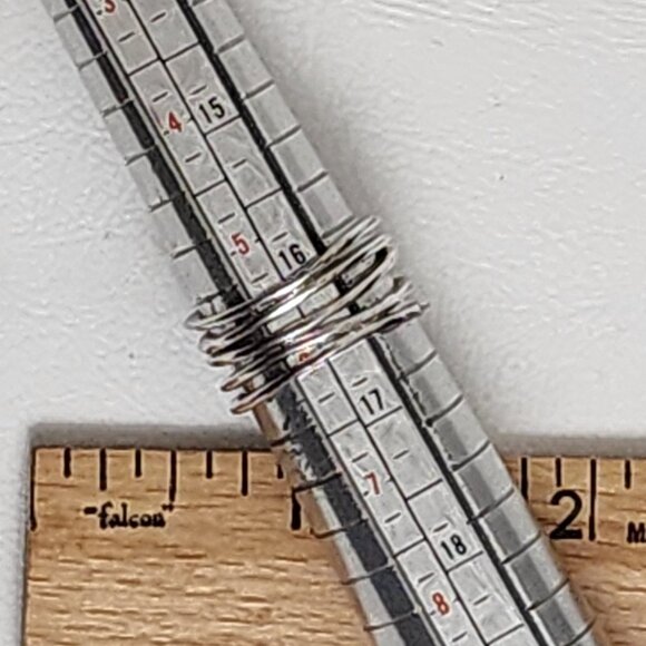 Handcrafted Silver 5 Row Ocean Ripple Ring Size 6 - Picture 5 of 5